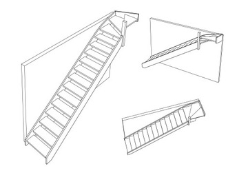Комплект Г-образных самонесущих лестниц.