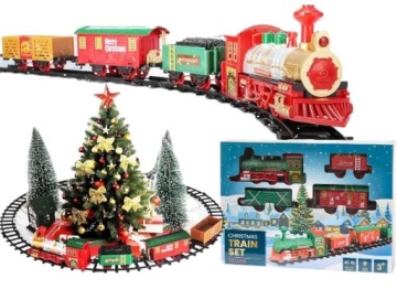KOLEJKA ŚWIĄTECZNA ELEKTRYCZNA POCIĄG ŚWIĄTECZNY CHRISTMAS TRAIN
