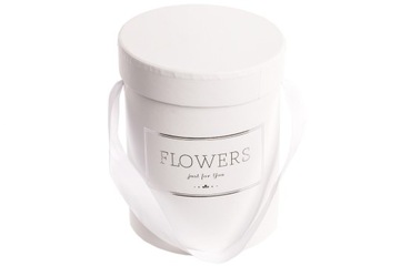 Pudełko okrągłe - Flowerbox - biały white