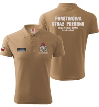 KOSZULKA POLO STRAŻACKA Piaskowa NOMEX STRAŻ HAFT PSP JRG KM KW WZ16 3XL