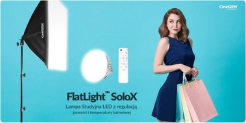 Lampa LED z pilotem softbox 50x70 żarówka 150W statyw