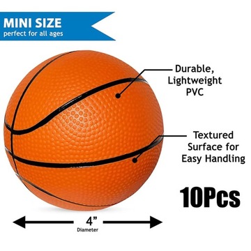 10/20Pcs Mini Basketball And Inflator ABS Portable Sports Ball Sports Goods