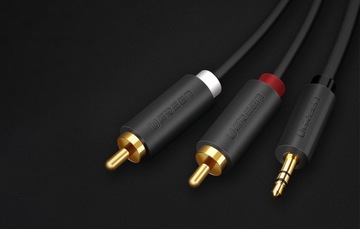 UGREEN KABEL PRZEWÓD 3,5 MM MINI JACK (MĘSKI) / 2RCA (MĘSKI) 2M