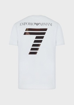 EA7 EMPORIO ARMANI biały t-shirt mieniące logo r.L