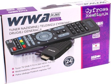 Dekoder Tuner Wiwa TV Naziemnej DVB-T2 H.265 MINI