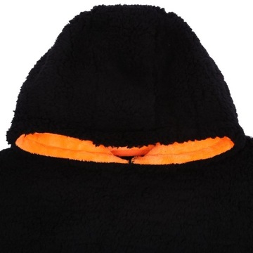 Čierno-oranžová mikina/župan s kapucňou S-M