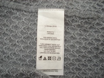 ARMANI EXCHANGE DUŻY Męski Sweter z Kołnierzem 100% MERINO WOOL r XXL