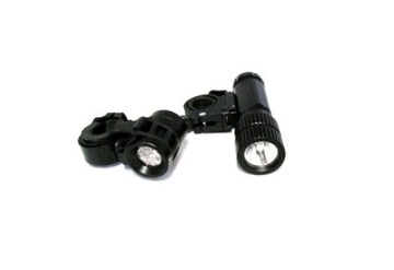 UNIWERSALNY ZESTAW LAMP DIODOWYCH ROWEROWYCH PRZÓD I TYŁ 1W+6 LED