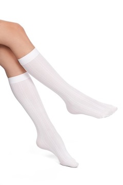 НОСКИ ДЛЯ ДЕВОЧЕК, БЕЛЫЕ С УЗОРАМИ