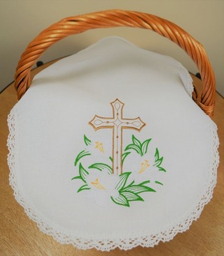 Большая салфетка ВЫШИВКА для покрытия корзины, УЗОРЫ