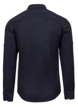 РУБАШКА МУЖСКАЯ, ЧЕРНАЯ ВОРОТНИК-СТОЙКА, РАЗМЕР SLIM STRUCTURE - 5XL