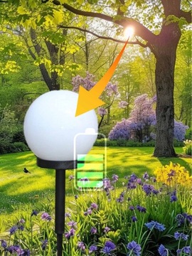 8 садовых ламп на солнечных батареях с шипами БЕЛЫЙ СВЕТОДИОДНЫЙ ШАР 10 см