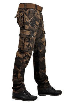 it096-2 р. 30 РАБОЧИЕ БРЮКИ-КАРГО, СВОБОДНЫЙ ПОЯС, КАМУФЛЯЖ.