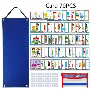 Визуальное расписание для студентов, таблица утренних дел, 70 карточек