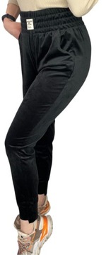 spodnie dresowe welurowe legginsy damskie lampas plus size 5XL/6XL 0170