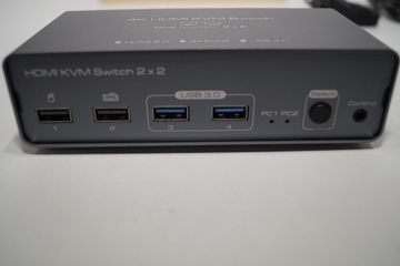 4733 4K HDMI KVM-ПЕРЕКЛЮЧАТЕЛЬ USB 3.0 TYPE-C HDMI 2.0 2X2 2 МИНИТОРА