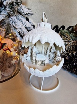 LED CHRISTMAS SCENE BALL, белый, модель B