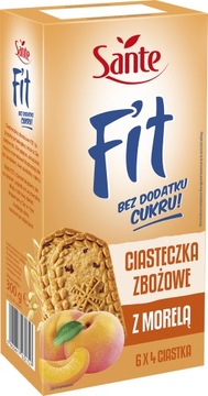 Ciasteczka zbożowe Morela BEZ CUKRU Kruche i chrupiące Sante CIASTKA FIT