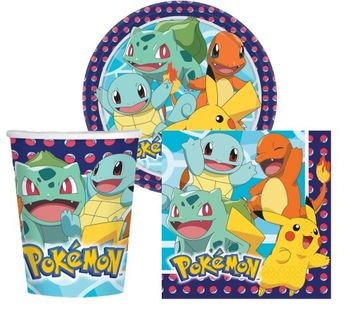 Zestaw Talerzyki Kubki Serwetki Pokemon na urodzin