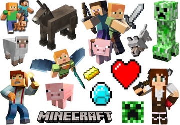 Tatuaże MINECRAFT Zmywalne NAJWYŻSZA JAKOŚĆ !!
