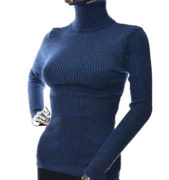 Sweter damski golf bluzka z błyszczącą nitką UNI