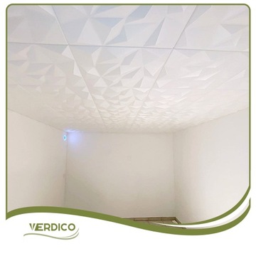 3D Потолочная кофейная карта Белые настенные панели 50x50 0,25 м2 бриллиант