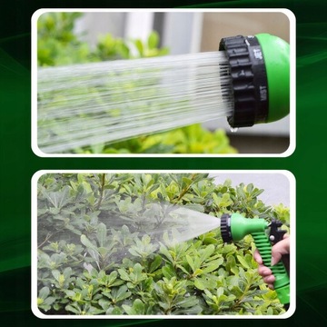 WĄŻ OGRODOWY ROZCIĄGLIWY ELASTYCZNY PISTOLET ZŁĄCZKI UCHWYT MOCNY 7w1 30m