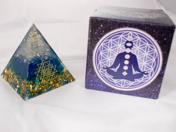 PIRAMIDKA ORGONIT KWARC SKALNY KRYSZTAŁ GÓRSKI TRANSFORMACJA HARMONIA 6cm