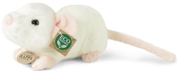 MASKOTKA MYSZ 23cm BIAŁA MYSZKA DOMOWA REAL PLUSH