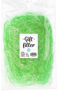 Wypełniacz ozdobny Zielony do Prezentów Sianko 30g