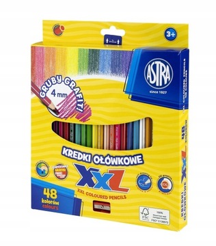 ASTRA KREDKI OŁÓWKOWE 48 KOL GRUBY GRAFIT XXL 4mm
