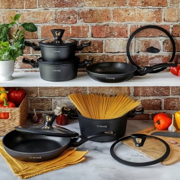 Набор кастрюль, НАБОР ДЛЯ ЖАРКИ, индукционная, АНТИПРИГАРНЫЙ, Starke Pro Dark Gold