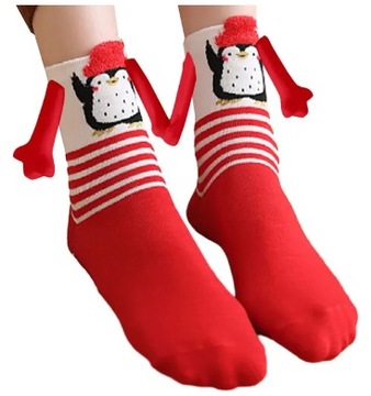 Рождественский подарок, рождественские носки, держась за руки.