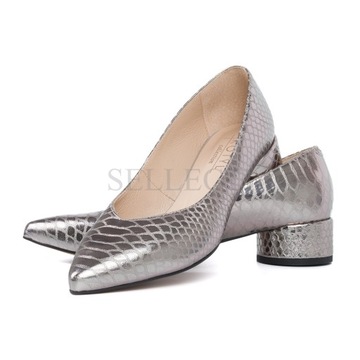 Туфли женские KOTYL 9921 серебро на высоком каблуке, кожа, размер 37 SELLECTI