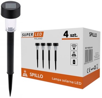 4x Lampa ogrodowa LED SOLARNA WBIJANA SŁUPEK