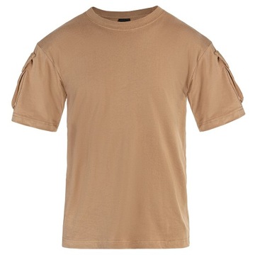 Koszulka T-shirt taktyczna Mil-Tec Tactical z kieszeniami - Coyote M