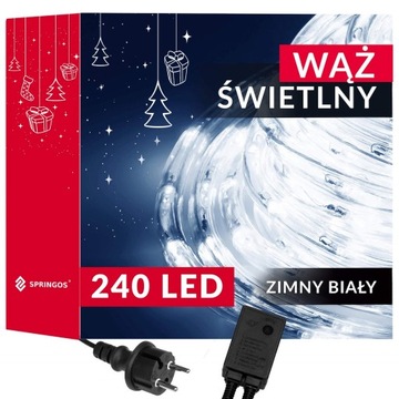 LAMPKI CHOINKOWE WĄŻ LED 11,5m BIAŁY ZEWNĘTRZNY