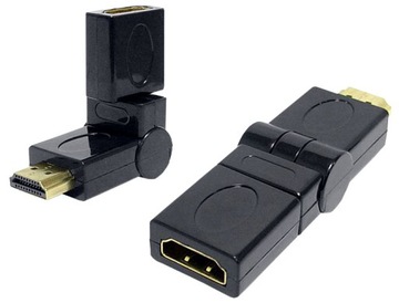 Adapter HDMI wt./HDMI gn. kątowy 180° obrotow 360°
