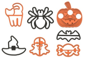 7x foremka wykrawacz do ciastek Halloween zestaw