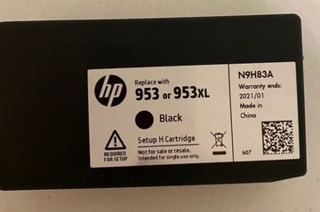 HP WKŁAD TUSZ 953XL BLACK N9H83A SETUP ORYGI PUSTY