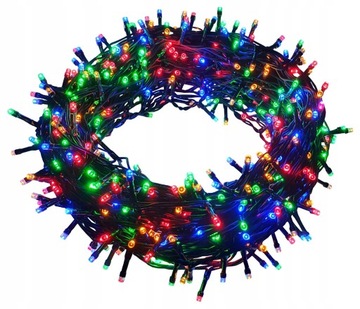 LAMPKI CHOINKOWE 600 LED KOLOROWE MULTI ATEST CE NA CHOINKĘ CHOINKA