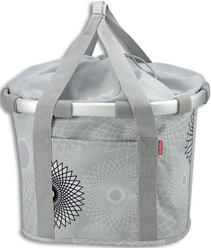 Kosz rowerowy przedni Klickfix Crystals Light Grey odcienie szarości