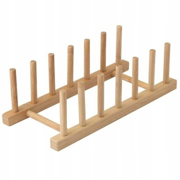 Бамбуковый органайзер для тарелок и подставка для крышек.