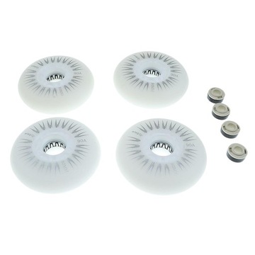 4 sztuki LED migające kółka do rolek 72mm 80mm białe