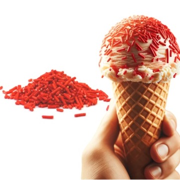 Posypka Truskawka Pałeczki Dekoracyjne 500g