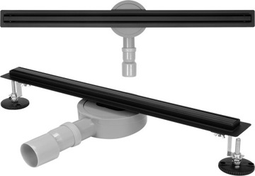 ODPŁYW LINIOWY 90cm NIERDZEWNY WĄSKI SLIM BLACK
