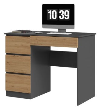 СТОЛ ДЛЯ НОУТБУКА MIJAS, АНТРАЦИТ СЛЕВА, ДУБ ARTISAN