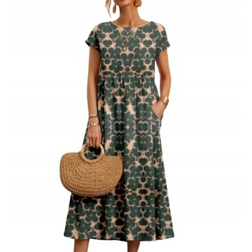 SUKIENKA ELEGANCKA LETNIA DAMSKA PLAŻOWA MIDI LATO