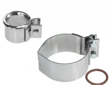 TŁUMIK kolanko obejmy WSK 175 CHROM zestaw