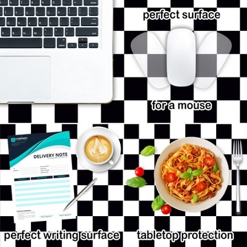 Модный защитный коврик для офиса 120х60 Шахматная доска.